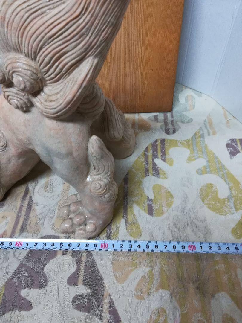 萩焼　獅子像 ベージュ 約30cm Yahoo!オークション -「獅子」(萩) (日本の陶磁)の落札相場